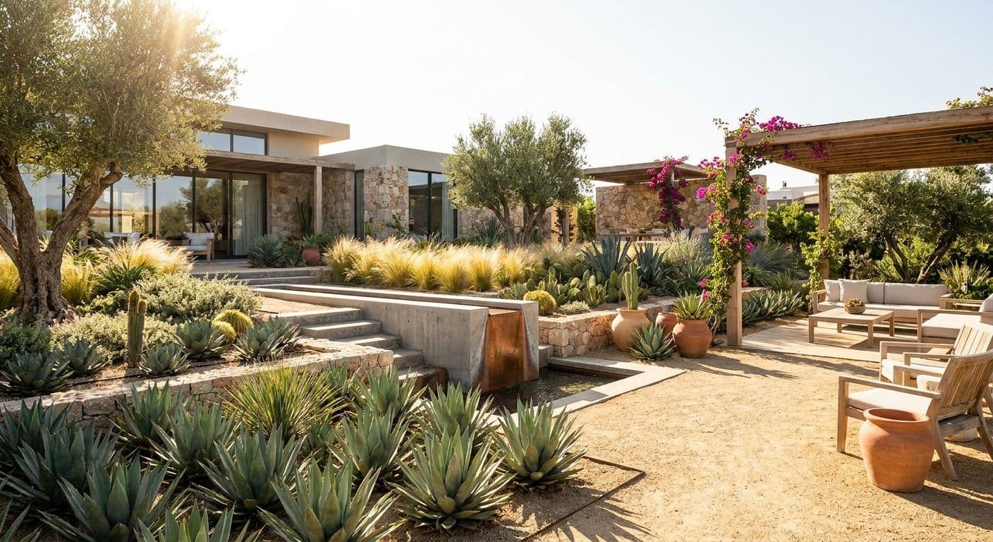 تنسيق حدائق الفلل: تصميم جذاب وموفر للمياه